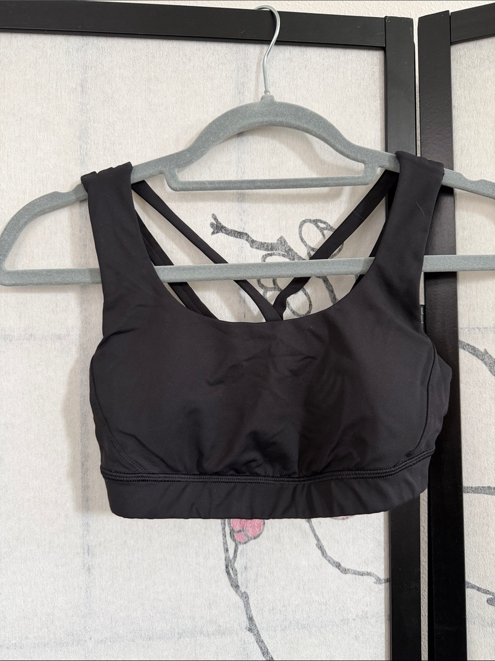 Lululemon athletica Black Strappy Sports Bra in Size 4